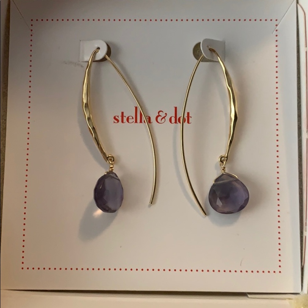 Purple drop earrings